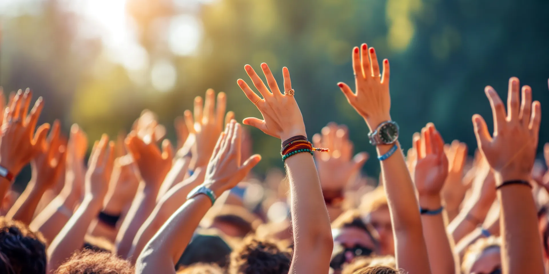 Festival crowd enjoying live music