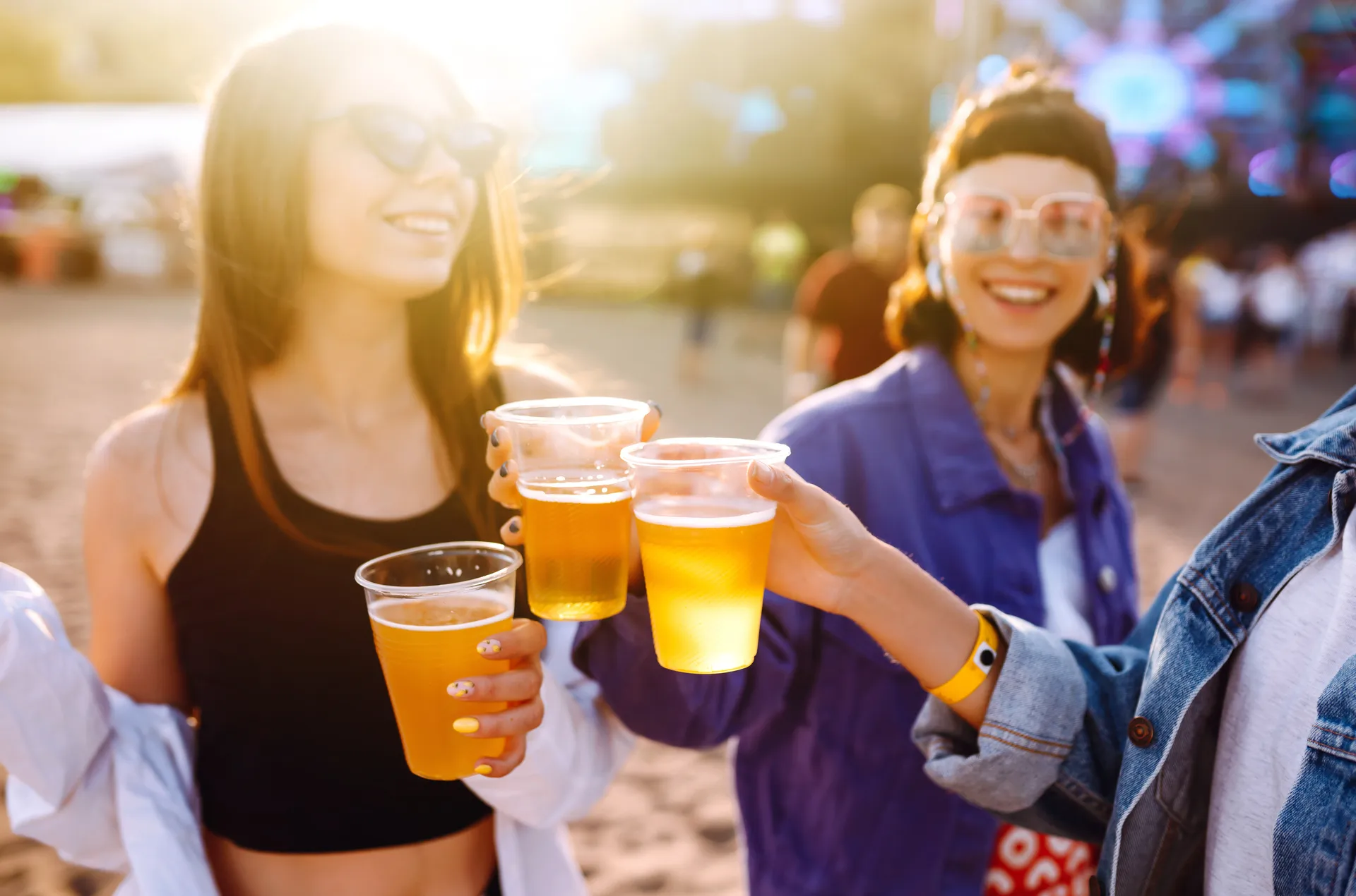 Friends together at the festival
