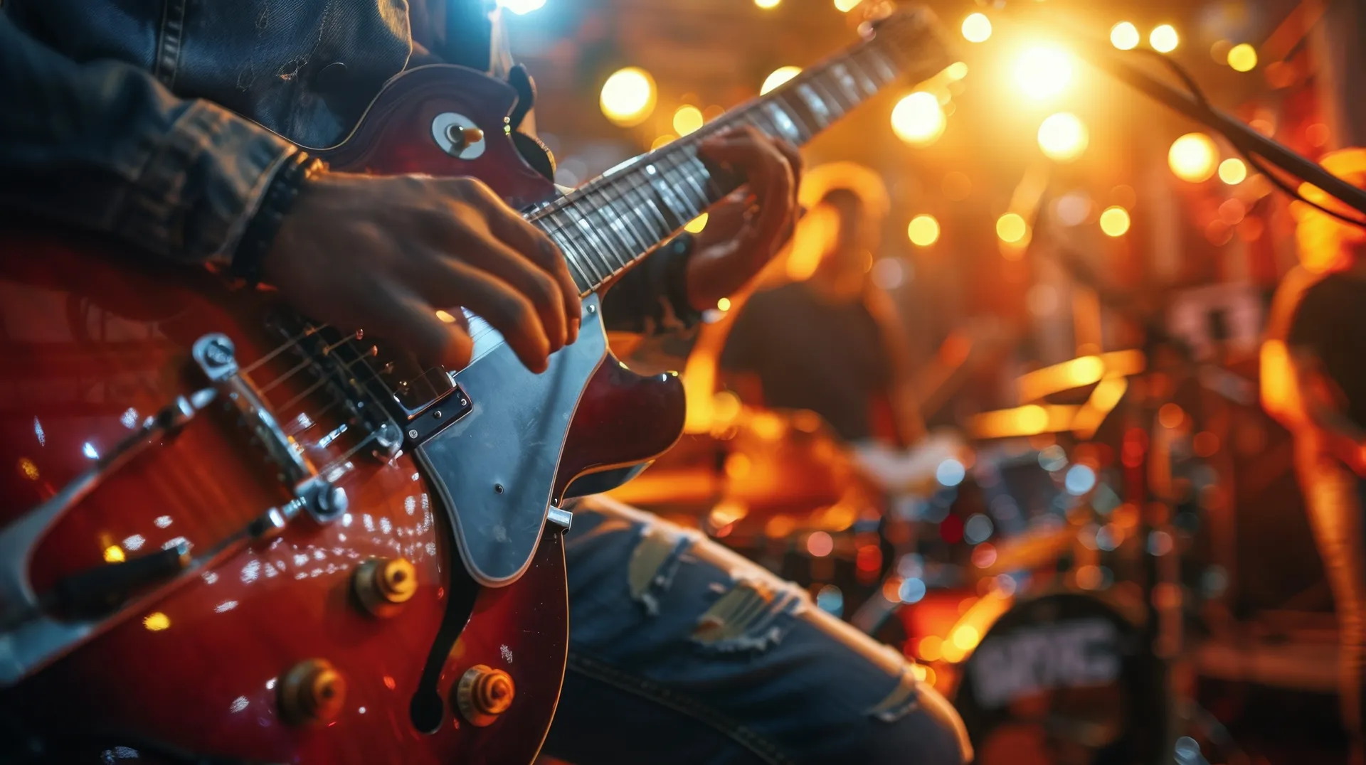 Guitarist performing on stage